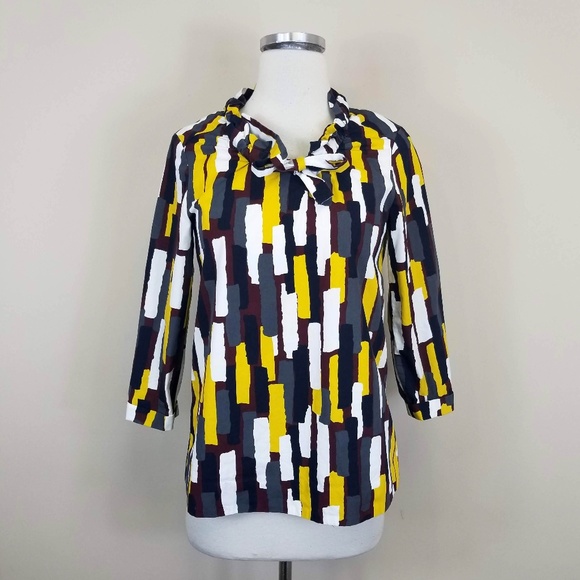 COS Tops - COS Geometric Print Tie Neck Pullover Blouse 2
